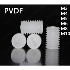 PVDF Plastic Slotted Set Screws With Flat Point M3 M4 M5 M6 M8 M10