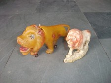 2 Pc Vintage Fine Quality Celluloid Lion Colorful Toy, Japan