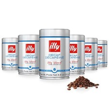 Illy Caffè in Grani Interi Decaffeinato 8,8 once Confezione da 6 Tostatura Italiana Aromatizzata Completa