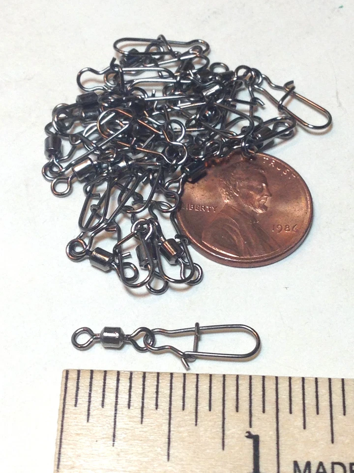 750 pc 7/0 40lb 18kg P-LINE EASY LOK ROLLING BARREL SWIVEL CROSS LOCK FAST SNAP - Image 2 of 3