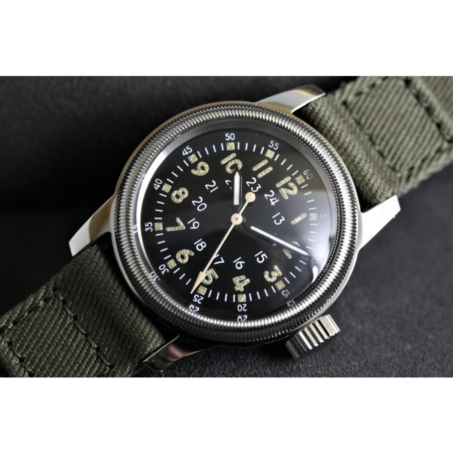 Elgin Military Watch M.R.M.W. Montre Roroi TYPE A-17 Black Men's Watch ...