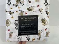 FALL DOGS Sheet Set Cynthia Rowley FULL Poodle Dalmatian Dachshund Retriever hh1
