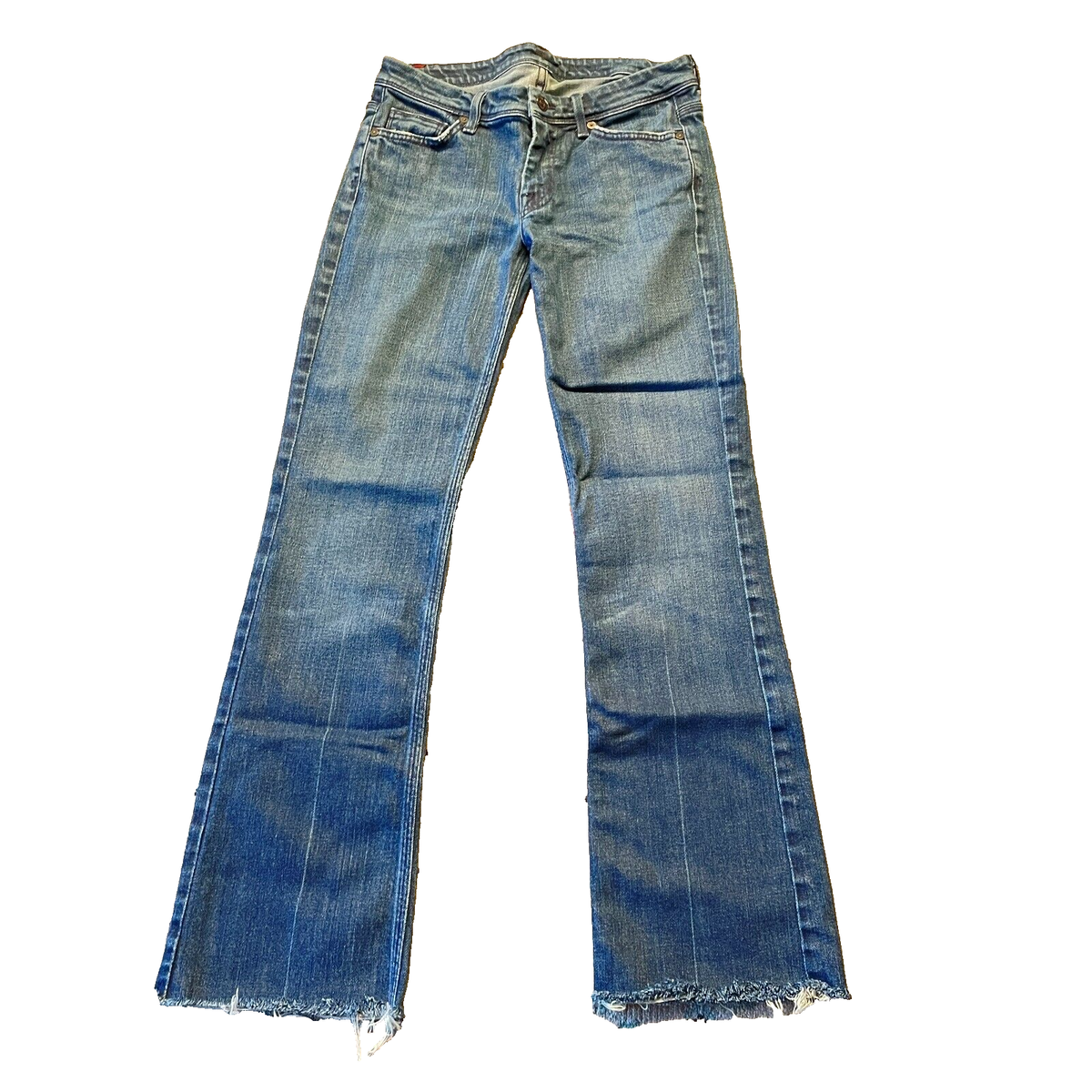 FOR ALL MANKIND Fringe Hem Retro Boho Vibe Flare Jeans Womens