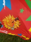 90s VTG Coca-Cola Red Hot Olympic Summer Sun Umbrella 5ft Sun Drinking A Coke