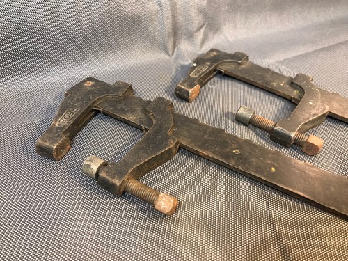 Lot 2 anciens serre joint à crémaillère à ressort EFOR outils mensuisier robuste - Picture 2 of 8