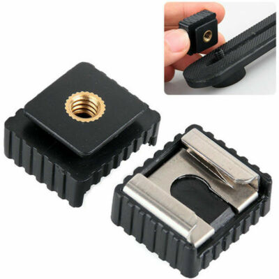 Flash Speedlite Hot Shoe Bracket Mount Adapter 1/4'' Screw for Tripod Monopod
