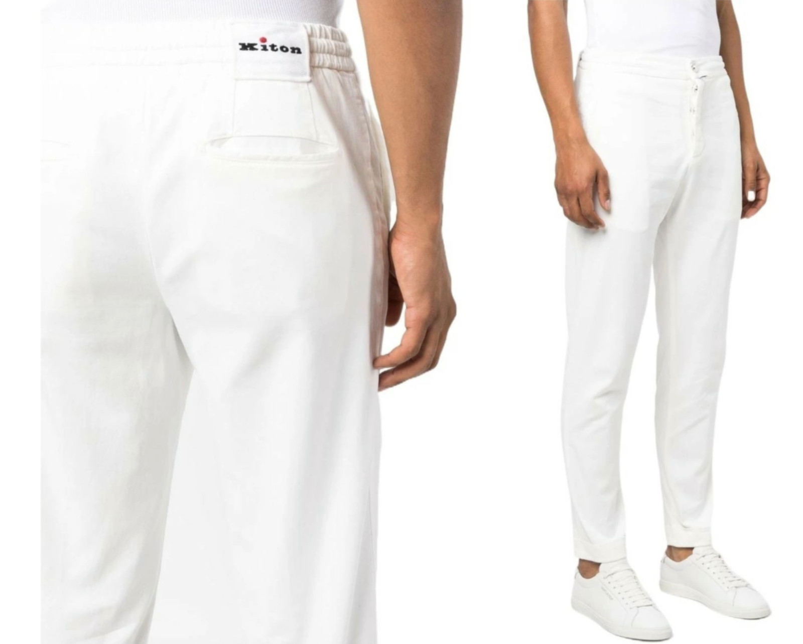 Kiton Lyocell Trousers Lounge Pants Jog Pants Chino Elastic With Drawstring