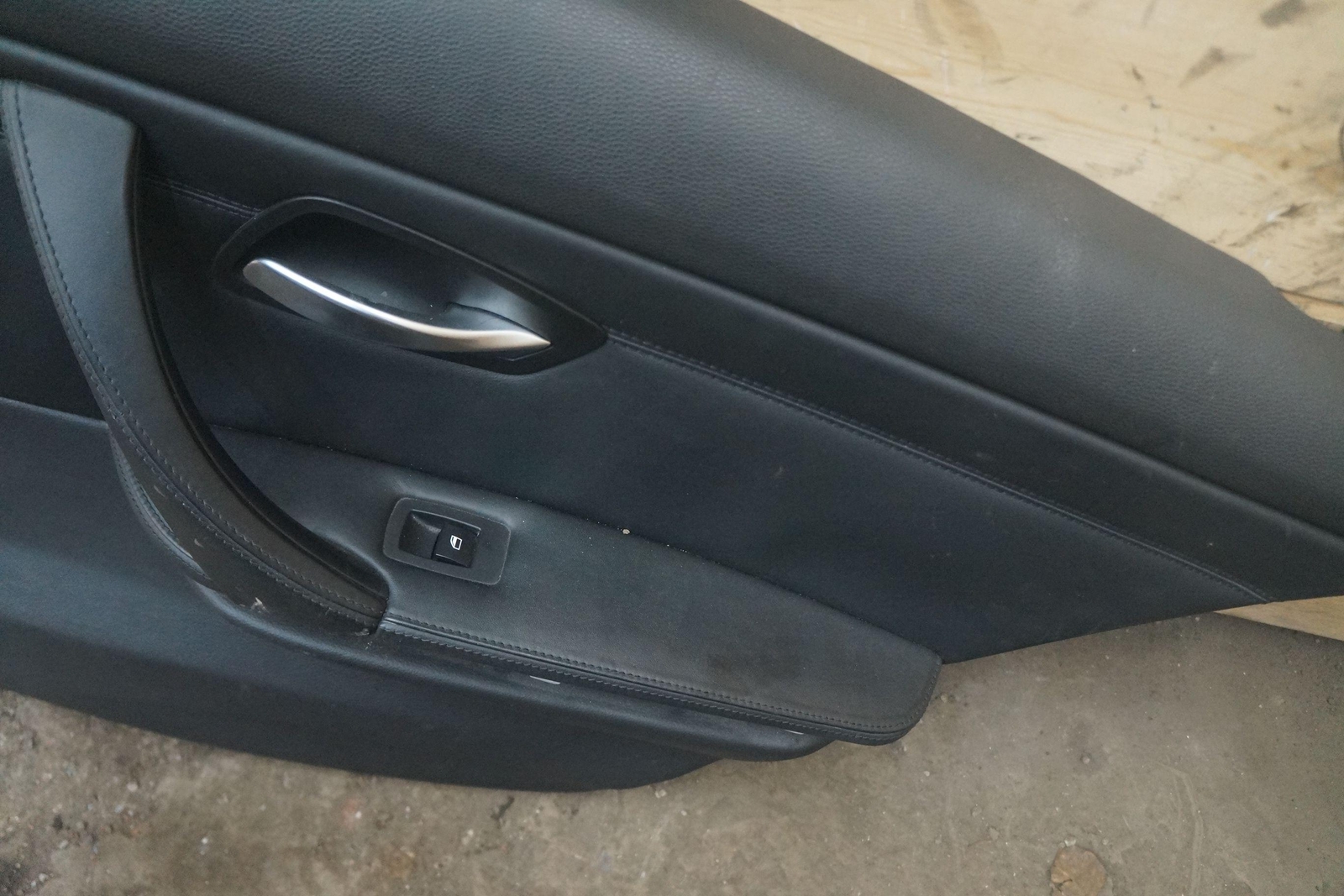 Set 4 Front Rear Interior Door Trim Panel Black Leather Sedan Oem Bmw