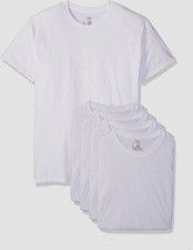  37 Hanes Platinum Men's White 5-Pack Tagless Crew-Neck Undershirt Top Size S