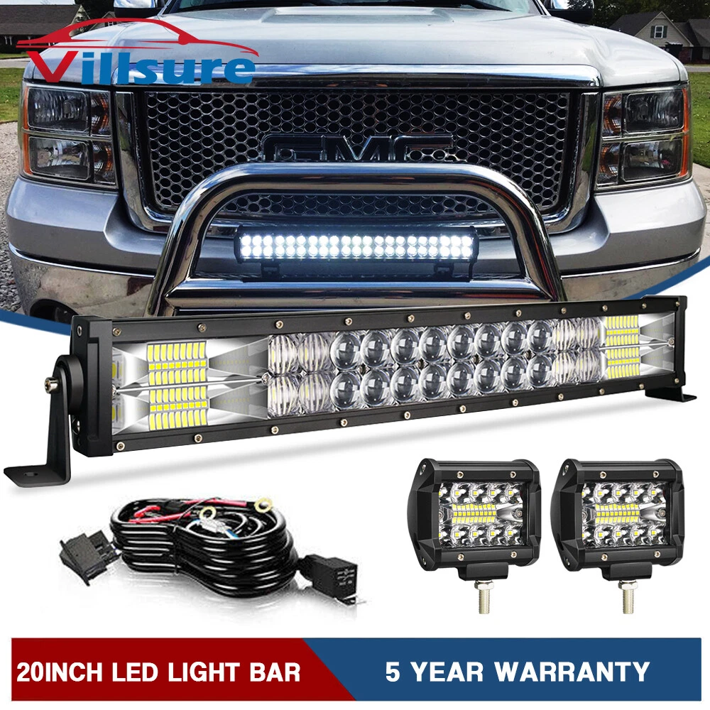 20 126W+4 Led Light Bar For Silverado/Sierra Front Bull Bar