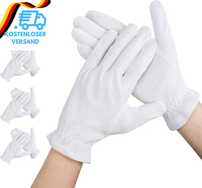 Segbeauty Baumwollhandschuhe Neurodermitis, 4 Paar Weiße Handschuhe, Weiße Hands