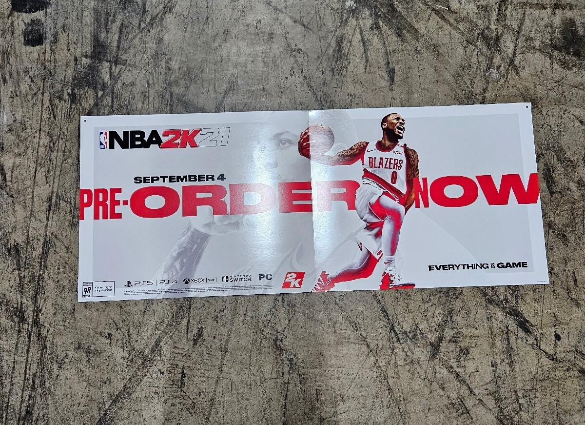 NBA 2K21 Gamestop Exclusive Store Promo Display Poster 53