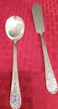 Wm Rogers Mfg Co AA IS SP Flatware JUBILEE 1 BUTTER KNIFE & 1 SUGAR SPOON