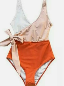 cupshe orange and white bowknot