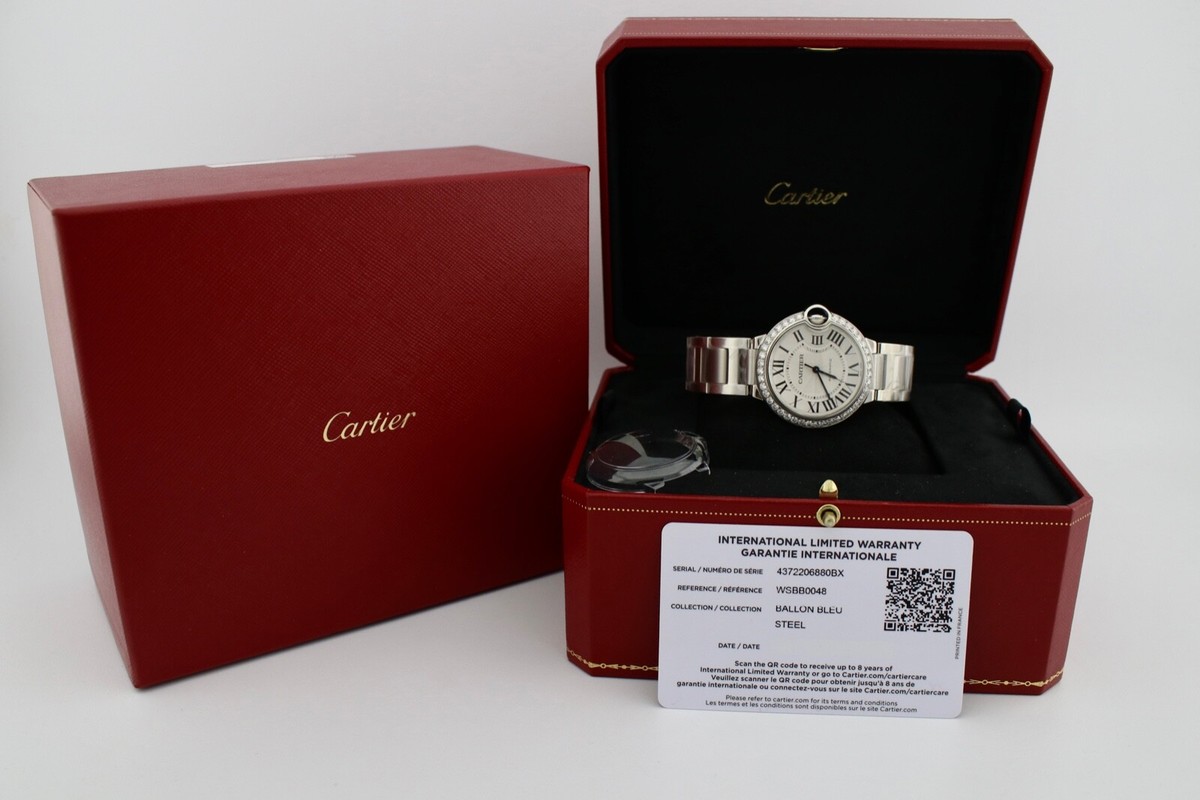 CARTIER BALLON BLEU 36MM STAINLESS AUTOMATIC DIAMOND 