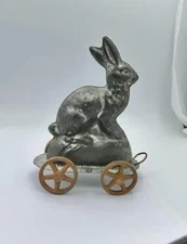 Michael Bonne Rabbit Pull Toy Folk Art Easter Bunny Rabbit Chocolate Mold