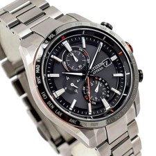 CITIZEN Attesa AT8189-61E ACT Line Black Silver Men's Watch Analog Solar