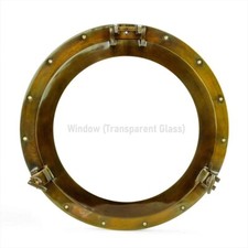 20" Antique Brown Finish Vintage Style Porthole Mirror WindowPorthole Gift