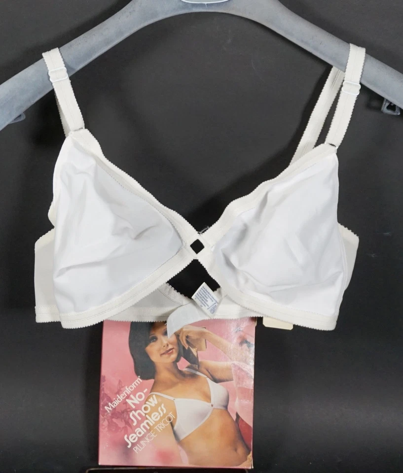 Soutien-Gorge Femme Vintage Maidenform Sans Coutures Taille 85B Blanc Avec OVP - Photo 1/4
