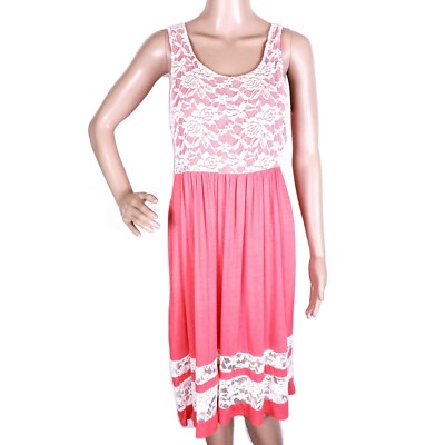 Filly Flair Women Dress Lace Floral Sleeveless Pink Size L - NWT