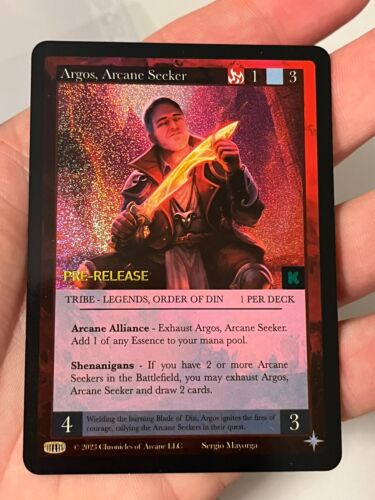 Chronicles of Arcane TCG 2023 Pre Release Promo Argos, Arcane Seeker HOLO NM - Picture 1 of 2