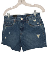 Blank NYC Size 27 Womens Jean Shorts Distressed The Perry Mom High Rise NWT