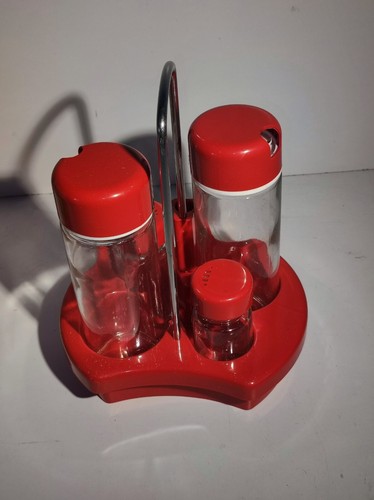 BOX ABERT PLUS SET OF 4 PCS OILER + SALT PANS VINTAGE NEW X SALAD KITCHEN TABLE - Picture 6 of 9