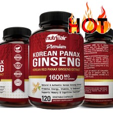 Korean Ginseng 1600 mg 120 Capsules Maximum Red Ginseng Energy Desire
