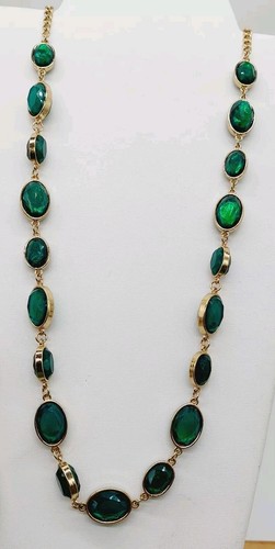 Necklace Green Gold Tone Faucet Choker