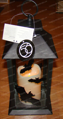 Department 56, AMBAR Halloween BAT LANTERN (6002883) LED Candle Light