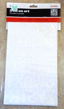 New S.E.I. Flocked Iron-On Transfers "COOL LETTERS" White Uppercase & Lowercase