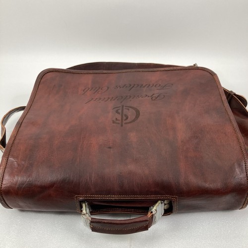 Vintage Top Grain Cowhide Leather Messenger Bag Canvas Liner HIGH QUALITY NEW - Picture 9 of 24