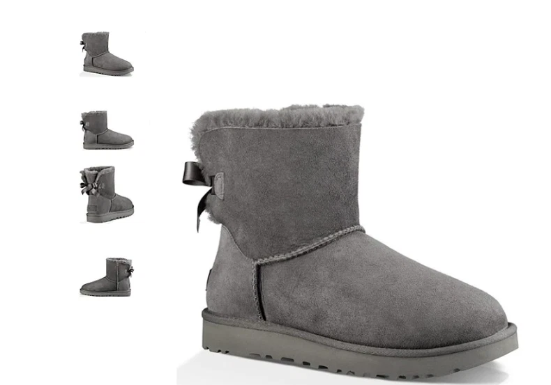 UGG Mini Bailey Bow II Grey Boot Women s US sizes 5 11 NEW