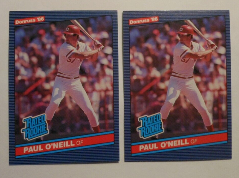 (2) 1986 DONRUSS BASEBALL CARDS #37 PAUL O'NEILL RATED ROOKIE CINCINNATI REDS