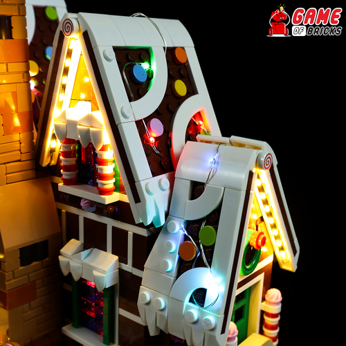 LED Light Kit for Gingerbread House - Compatible with LEGO® 10267 Set (Remote) - Picture 10 of 12