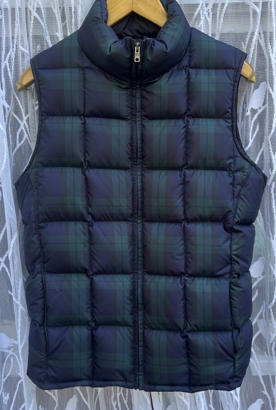 VINTAGE Eddie Bauer Full Zip Quilted Puffer Vest Women's Tall Medium Goose Down