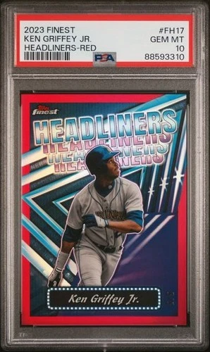 2023 Topps Finest Headliners Ken Griffey Jr Red Refractor /5 PSA 10
