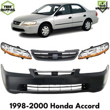 Front Bumper Cover Primed Plastic Headlights Kit For 1998-2000 Honda Accord Front Bumper Cover Primed Plastic Headlights Kit For 1998-2000 Honda Accord