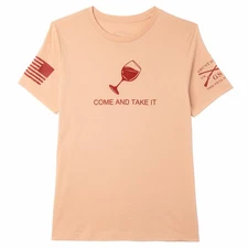 Grunt Style Women's Come And Take It Wine Edition Relaxed Fit T-Shirt - Sand