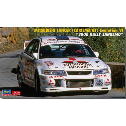 Mitsubishi Lancer Carisma Gt Evolution Vi Rally Sanremo 2000 Kit 1:24 Hasegawa K-image