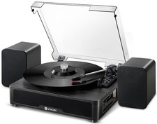 Vangoa Vinyl Record Player with Bookshelf Speakers Bluetooth Vintage Turntabl...