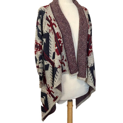 Sacred Threads open sweater wrap One Size - high low hem Southwest design