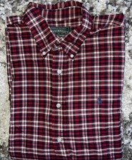 Ralph Lauren Polo Country Shirt Mens Red Checkered Plaid Button Down Flannel LRG