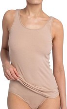 Triumph Katia Basics Shirt 02 Beige Cotton Long Vest Top UK 20