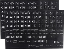 2 Pack English Keyboard Stickers Big Letter Full Set 120 Pcs , Universal PC Com