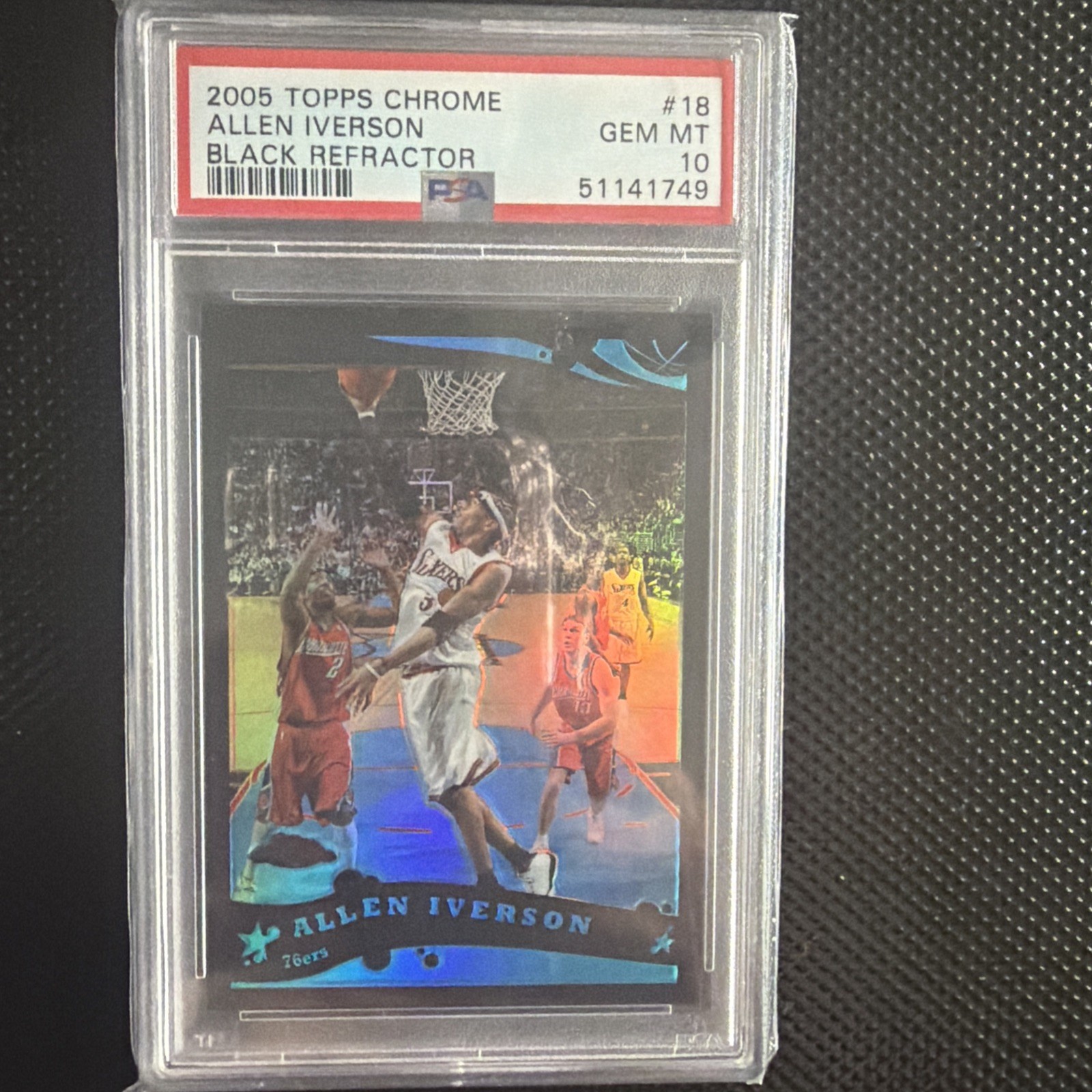 2005-06 Topps Chrome - Allen Iverson #18 Black Refractor /399 PSA 10