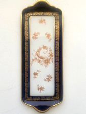 Lg.Vintage Limoges Vanity Dresser Tray Cobalt Blue Gold- 15 3/4" Fine Detail
