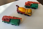 Lot Of 3 Lesney Matchbox Green 8 Wheel Crane No 30 England 21 Concrete Truck