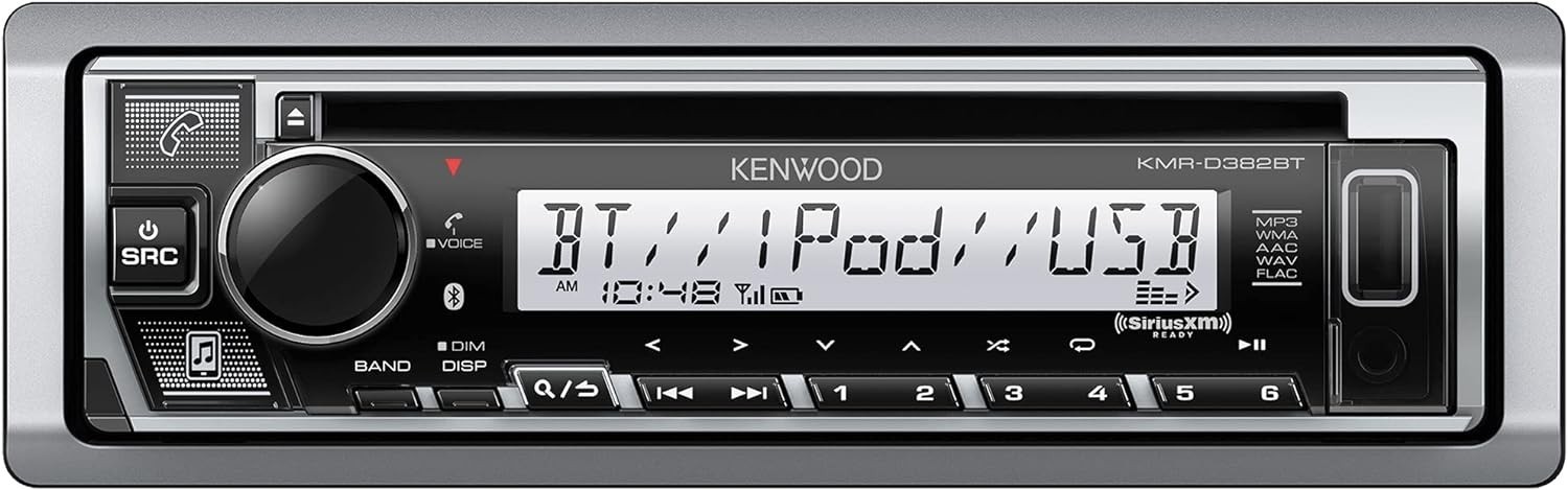 KENWOOD KMR-D382BT (50W x 4Ch) Single Din Car/Marine Stereo 