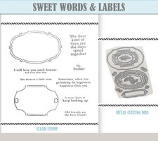 SWEET WORDS & LABELS  Cutting Dies & Stamps S...